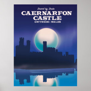 Affiche de voyage du château de Caernarfon, Gwyned
