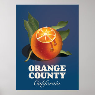 Affiche de voyage du comté d'Orange Californie.