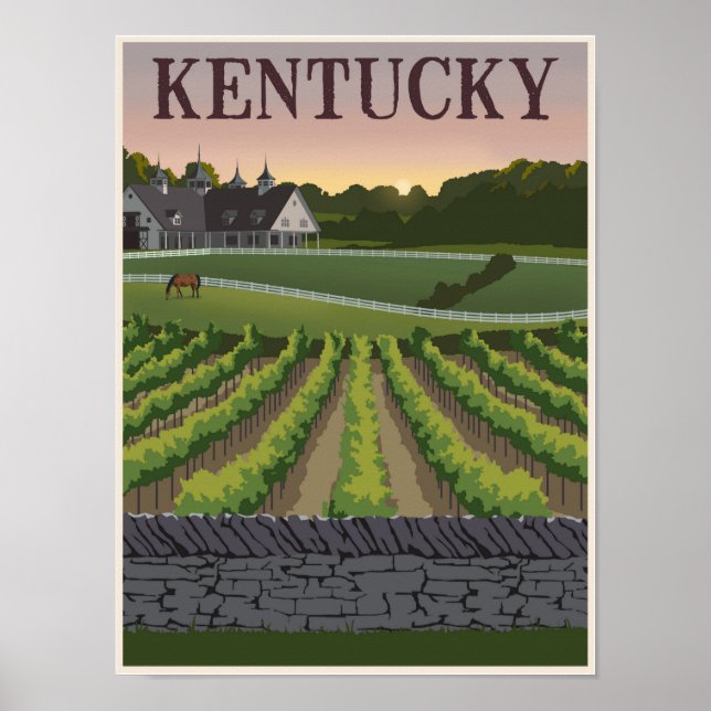 Affiche de voyage du Kentucky (Devant)