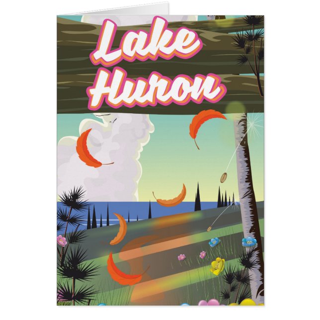 Affiche de voyage du lac Huron (Devant)