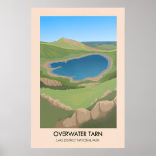 Affiche de voyage du lac Overwater Tarn Lake Distr