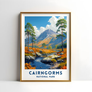 Affiche de voyage du parc national de Cairngorms