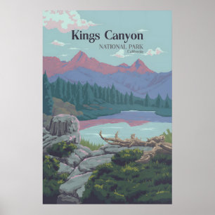 Affiche de voyage du parc national de Kings Canyon