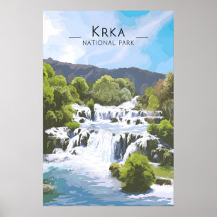 Affiche de voyage du parc national de Krka Croatie