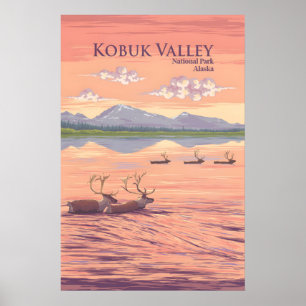 Affiche de voyage du parc national de la vallée de