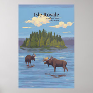 Affiche de voyage du parc national de l'Isle Royal