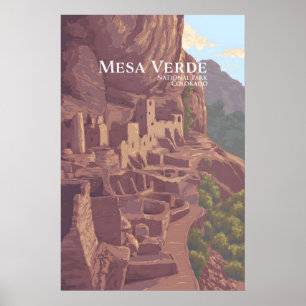 Affiche de voyage du Parc national de Mesa Verde