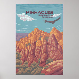 Affiche de voyage du parc national de Pinnacles