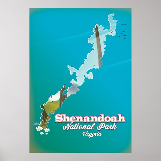 Affiche de voyage du parc national de Shenandoah. (Devant)