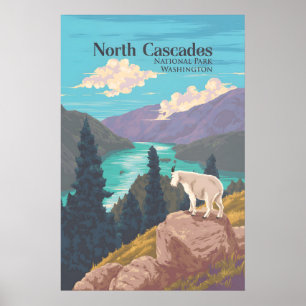 Affiche de voyage du parc national des North Casca