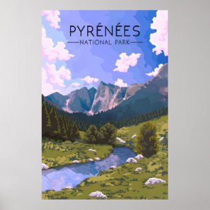 Affiche de voyage du Parc national des Pyrénées