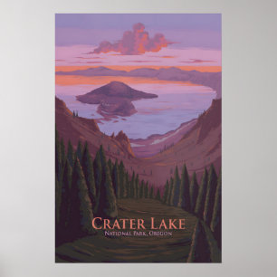 Affiche de voyage du parc national du lac Crater