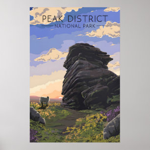 Affiche de voyage du parc national du Peak Distric