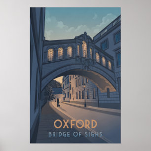 Affiche de voyage du pont des Soupirs d'Oxford