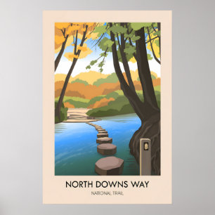 Affiche de voyage du sentier national North Downs
