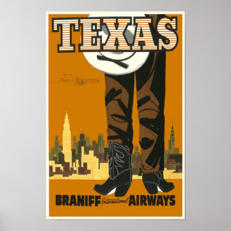 Affiche de voyage du Texas