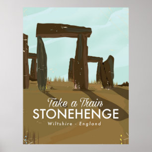Affiche de voyage du train Stonehenge Wiltshire