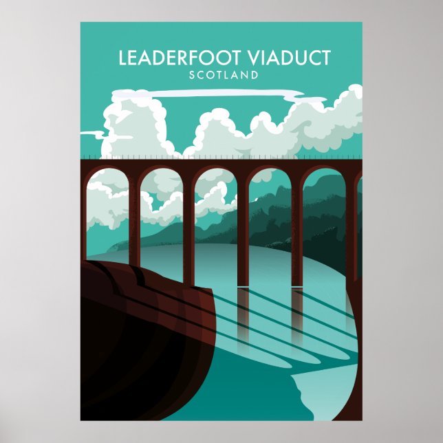 Affiche de voyage du Viaduc de Leaderfoot en Écoss (Devant)