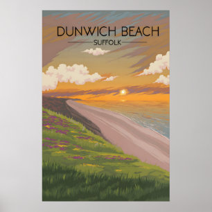 Affiche de voyage Dunwich Beach Suffolk bord de me