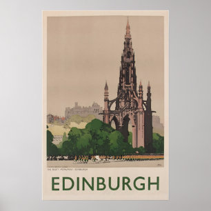 Affiche de voyage Écosse Art Édimbourg Princes Éco