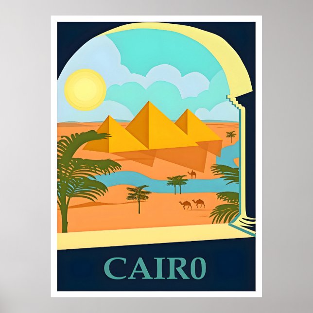 Affiche de voyage Egypte-Caire (Devant)