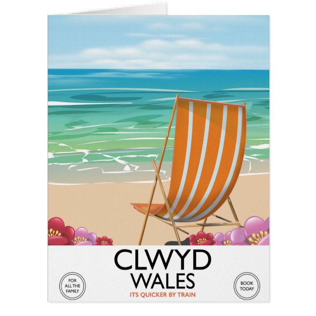 Affiche de voyage en bord de mer de Clwyd Wales (Devant)