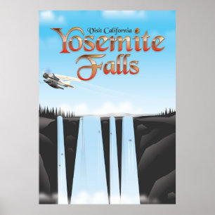 Affiche de voyage en Californie Yosemite Falls