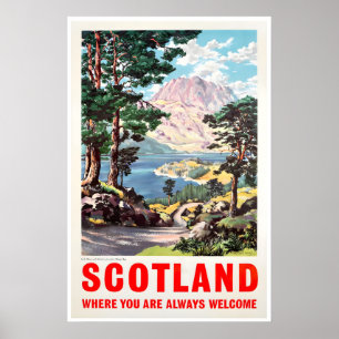 Affiche de voyage en Écosse Art écossais Loch Mare