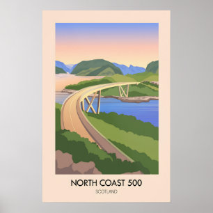 Affiche de voyage en Écosse North Coast 500