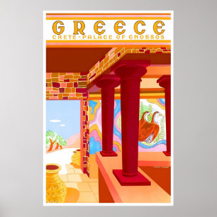 Affiche de voyage en Grèce Art Crète Impression gr