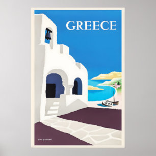 Affiche de voyage en Grèce Vintage Guy Georget Imp