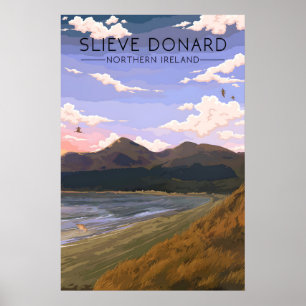 Affiche de voyage en Irlande du Nord Slieve Donard