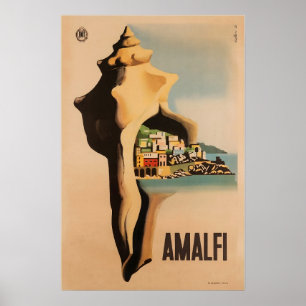 Affiche de voyage en Italie Amalfi Art italien