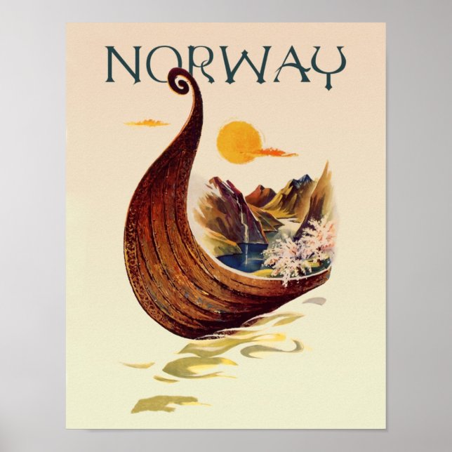 Affiche de voyage en Norvège (Devant)