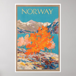 Affiche de voyage en Norvège Impression nordique A