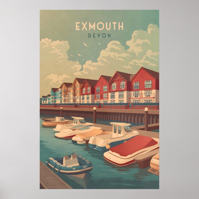 Affiche de voyage Exmouth Devon (Devant)