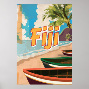 Affiche de voyage Fiji Vintage