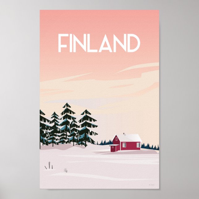 Affiche de voyage Finlande Laponie (Devant)