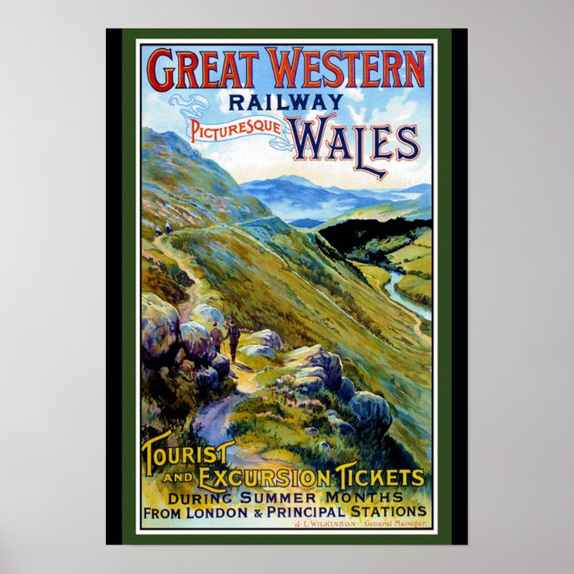 Affiche de voyage Great Western Railway Wales (Devant)