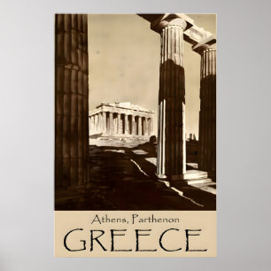 Affiche de voyage Grèce Athènes Impression Parthén