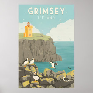 Affiche de voyage Grimsey Islande