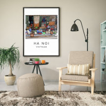 Affiche de voyage, Ha Noi Vietnam, personnalisable