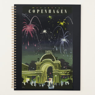 Affiche de voyage illustrée de Copenhague vintage