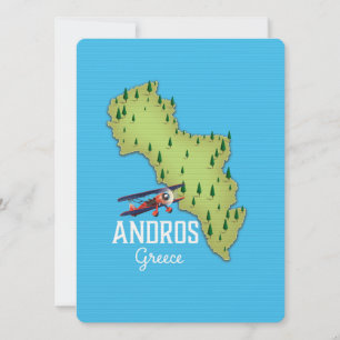 Affiche de voyage illustrée de la carte grecque d'