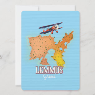 Affiche de voyage illustrée de la carte grecque de