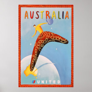Affiche de voyage imprimée en Australie Art austra