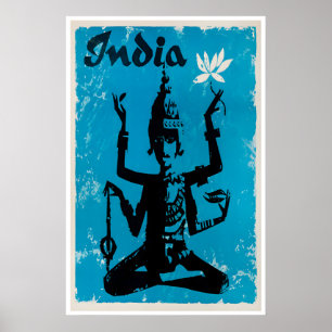 Affiche de voyage Inde Art hindou Impression indie