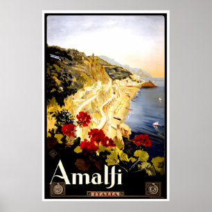 Affiche de voyage italienne d'impression Amalfi Ar