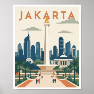 Affiche de voyage Jakarta Indonésie