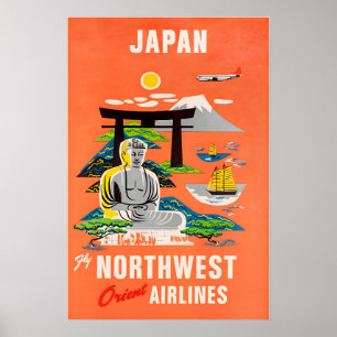 Affiche de voyage Japon Art japonais Northwest Ori